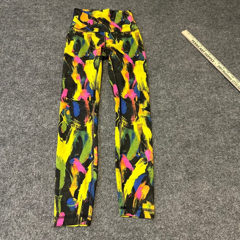 Lululemon Leggings Womens Size 2 Multicolor Abstract Print High Rise Athletic